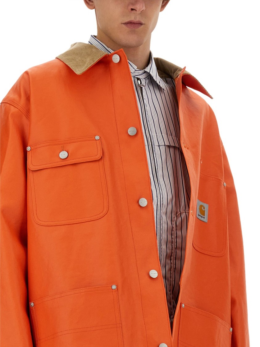 Junya Watanabe Carhartt Logo Cotton Blend Casual Jacket In Junya Watanabe Carhartt Logo Cotton Blend Casual Jacket In