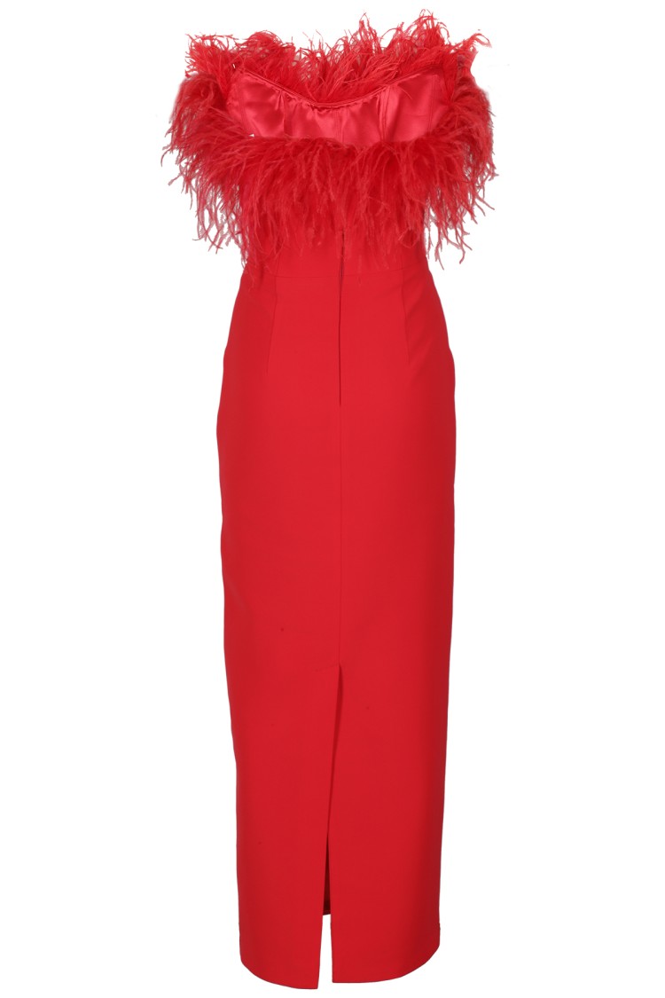 オールインワン・サロペット The New Arrivals By Ilkyaz Ozel Feathered Neckline Sheath Feather-trimmed off-shoulder jumpsuit in black - The New
