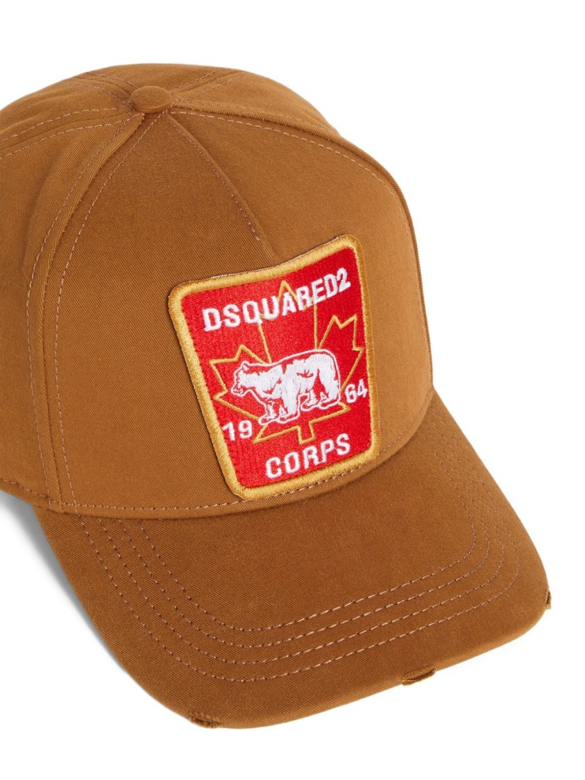 Dsquared2 Brown Cap With Embroidered Logo Patch In Brown