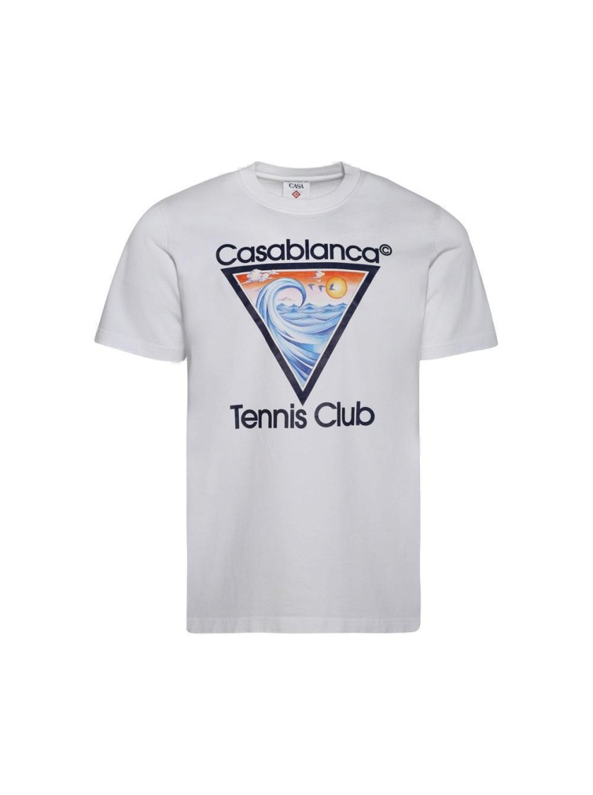 Casablanca White Tennis Club Print T-shirt