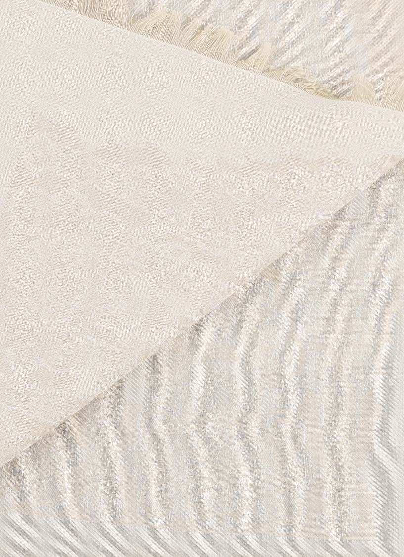 Etro Beige Floral Pattern Cotton Stole In Neutrals