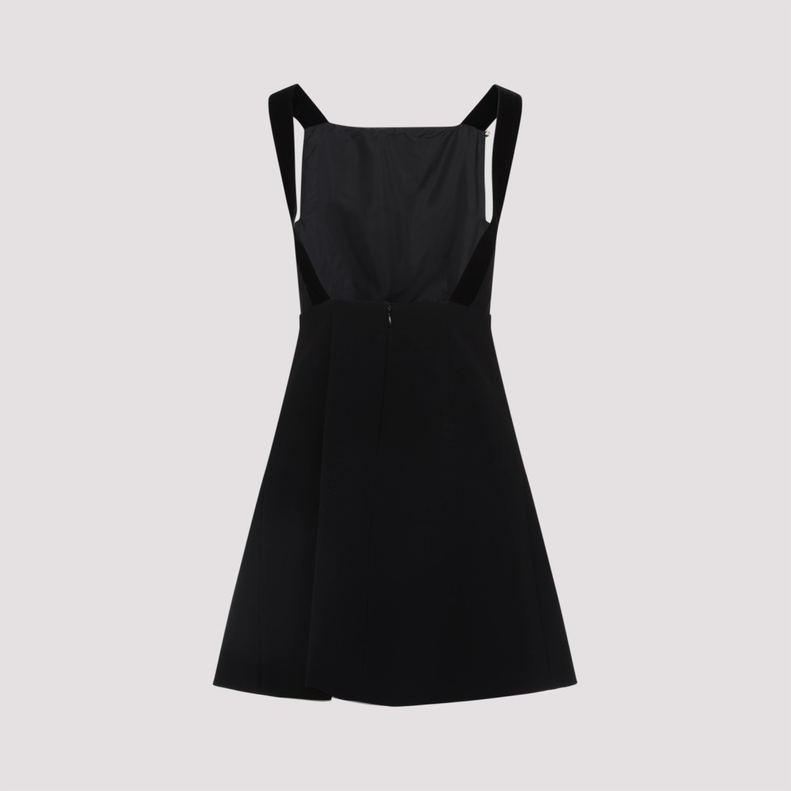 Shop Prada Fitted Black Dress With Flared Skirt