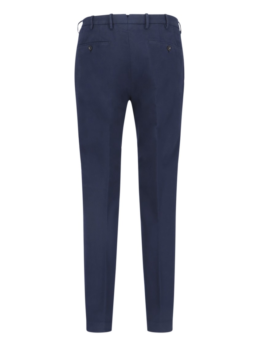 Incotex Straight Leg Trousers With Pockets And Loops In Blue