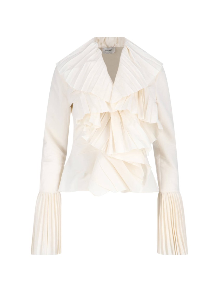 Alexander Mcqueen Pleated Blouse – White