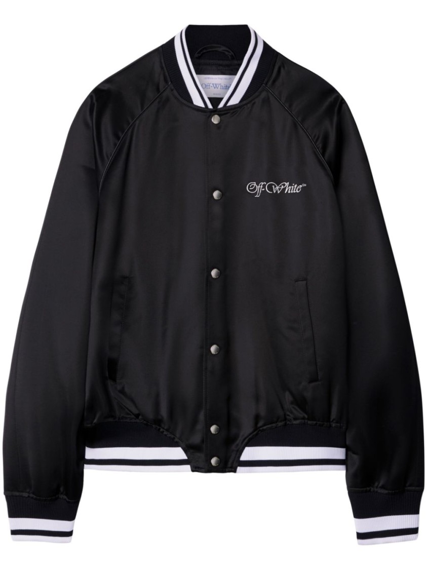 Shop Off-white Black Satin Finish Jacket