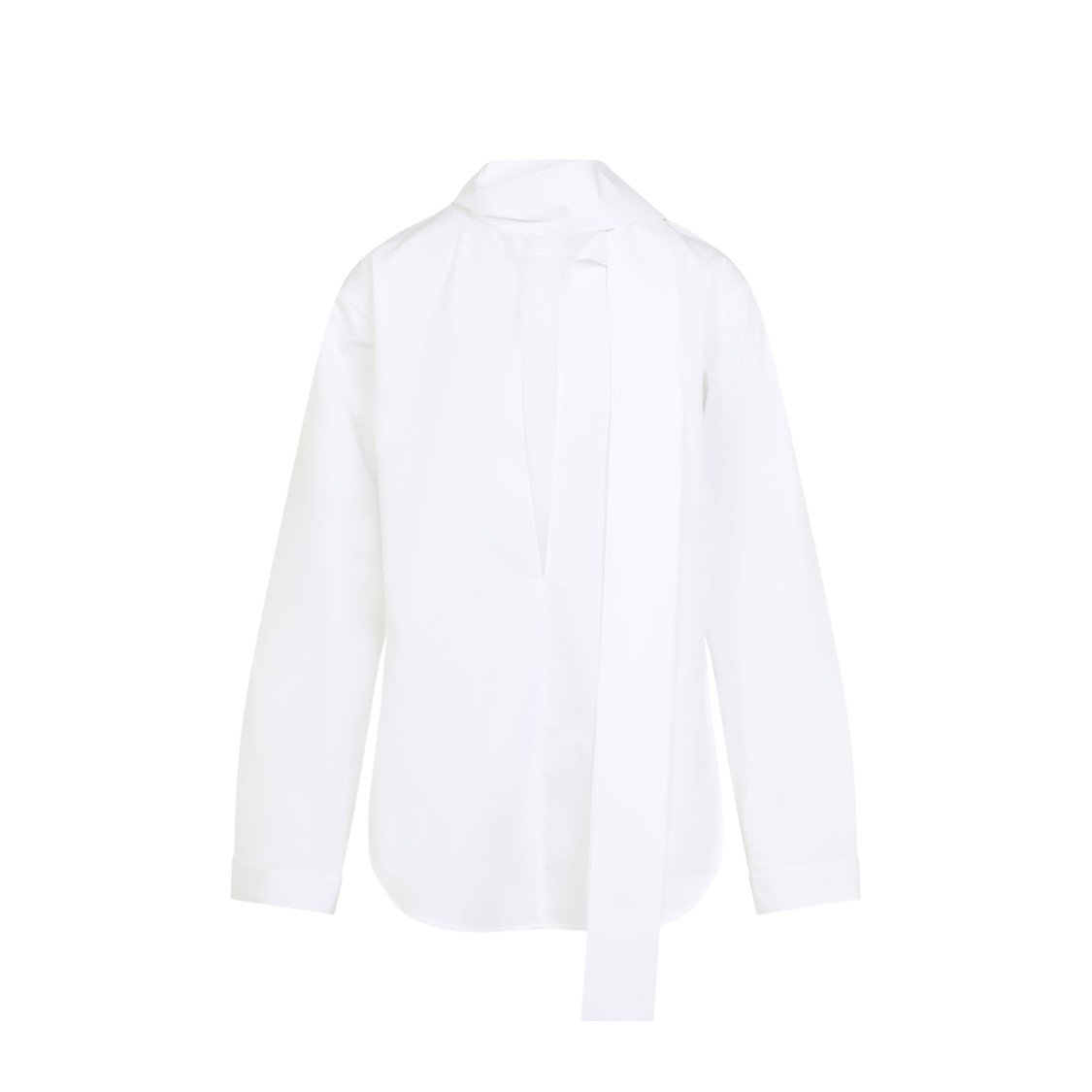 Alaïa Elegant Cotton Scarf Blouse For Women In White