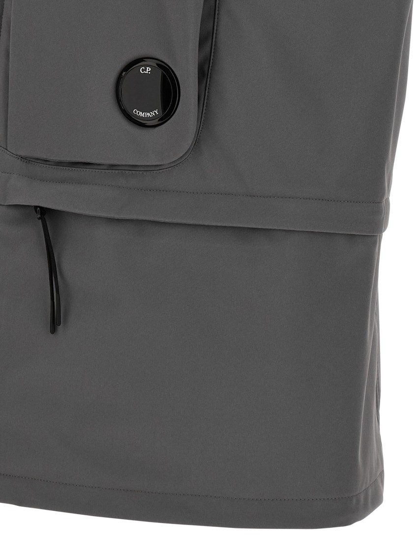 C.p. Company Shell Hooded Sleeveless Jacket In Gray
