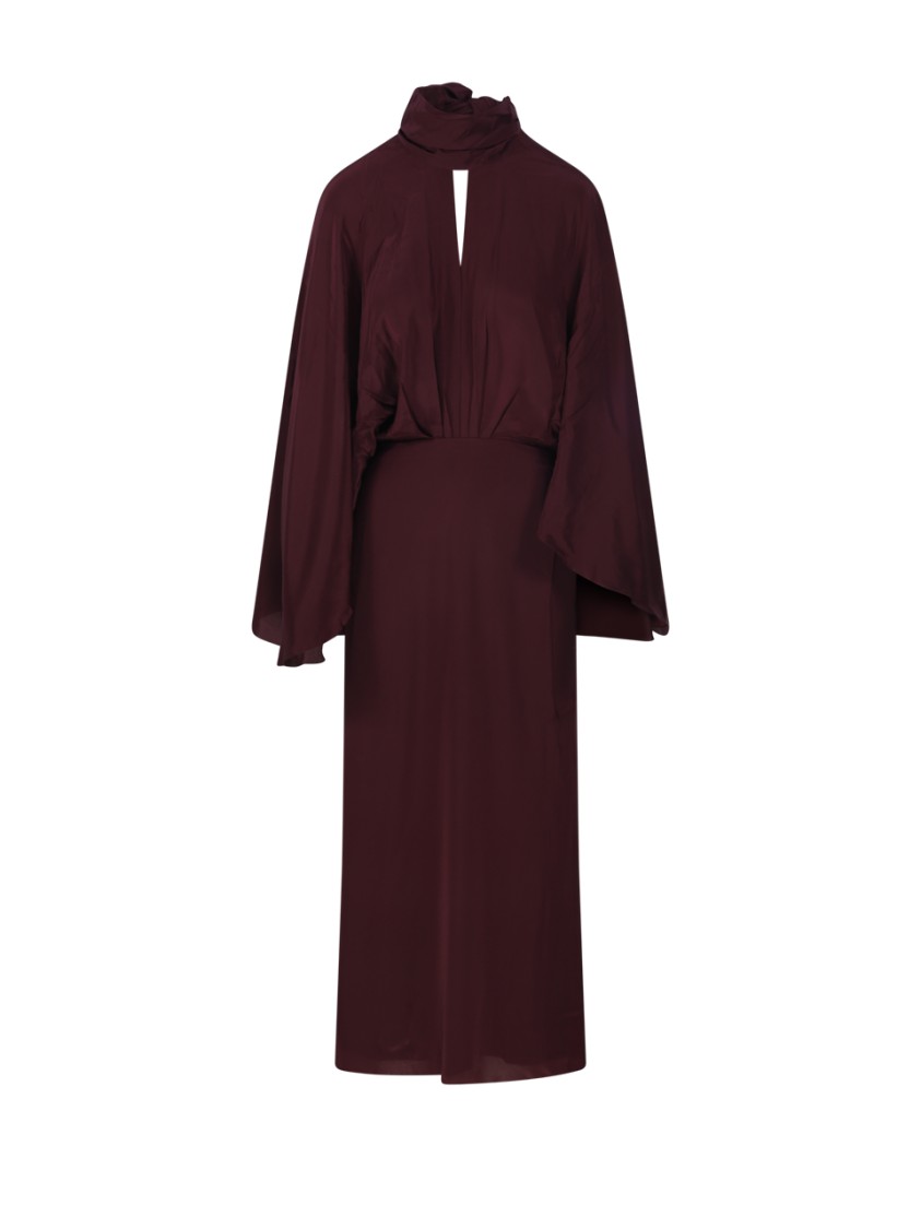 Johanna Ortiz Wine Parajes Lejanos Ankle Dress In Burgundy