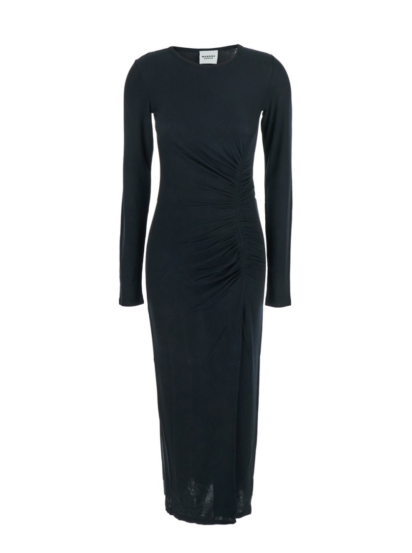 Isabel Marant Étoile Fitted Black Midi Dress In Blue