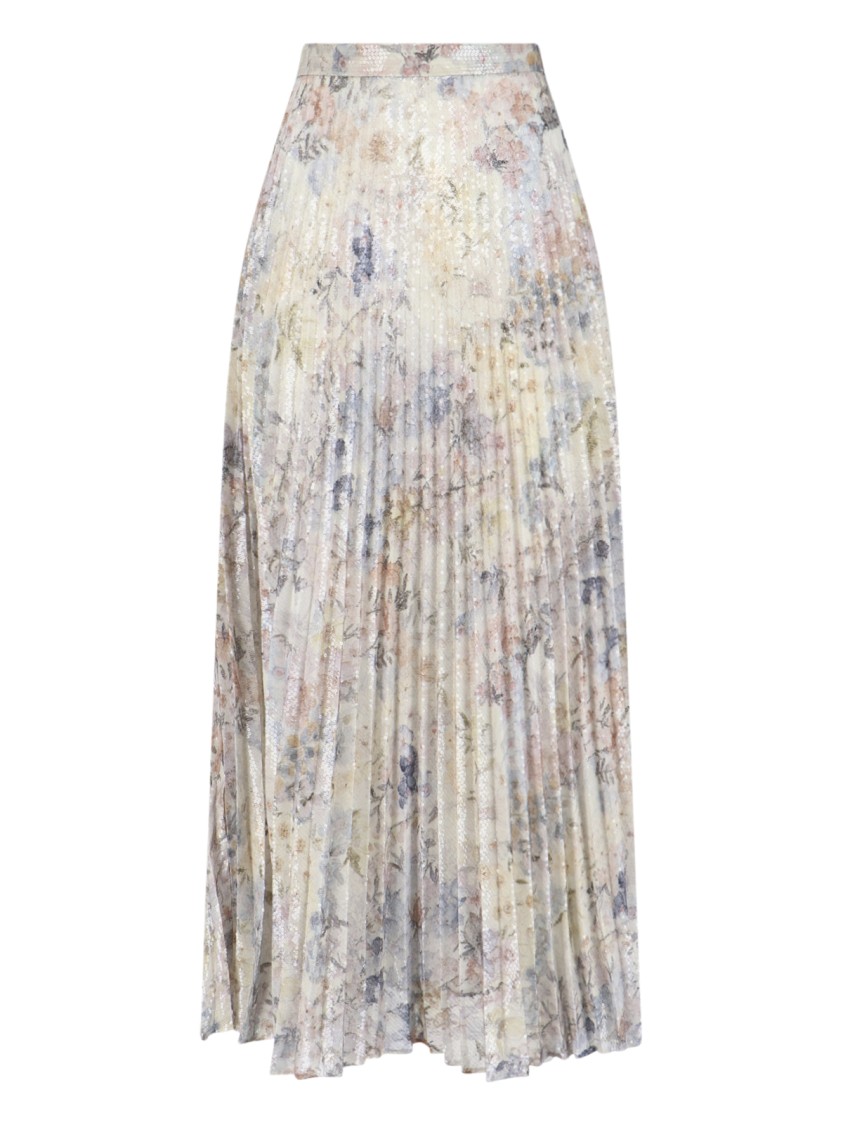 Golden Goose Maxi Pleated Skirt In Multi