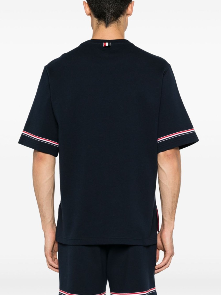 Thom Browne Polo Shirt With Lapel Short Sleeve In Black