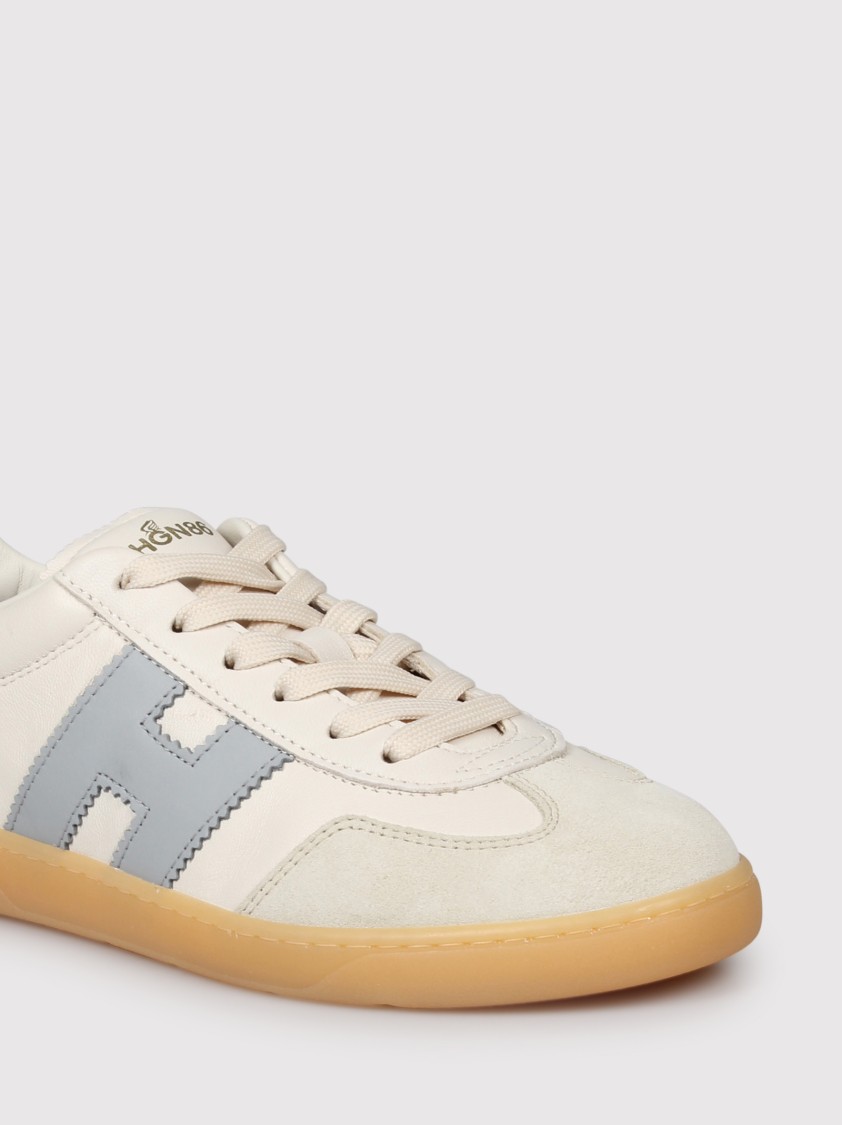 Hogan Cool Suede-trimmed Leather Sneakers