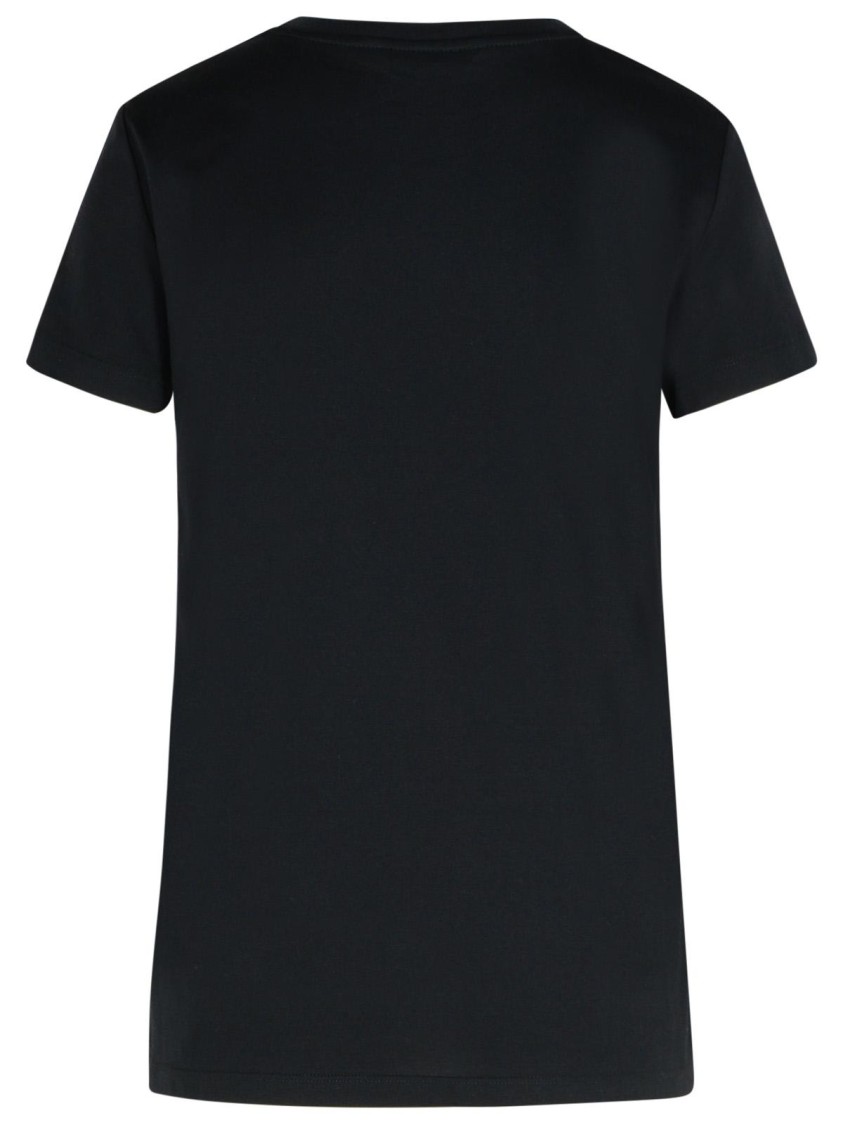 Max Mara Embellished Round Neck Top With Graphic Detail In Black
