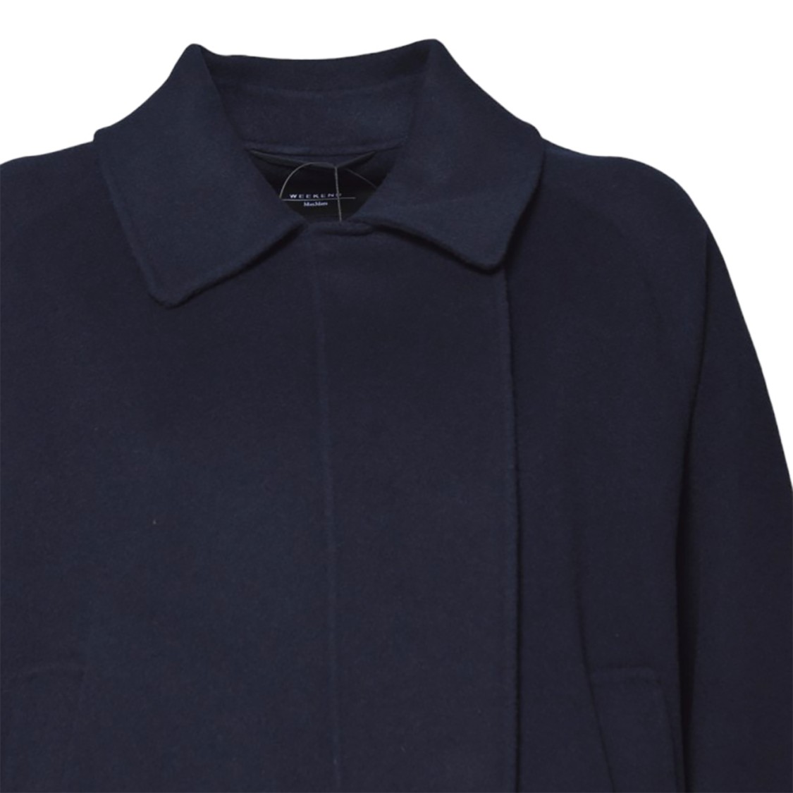Max Mara Cropped Black Jacket With Classic Collar In Blue