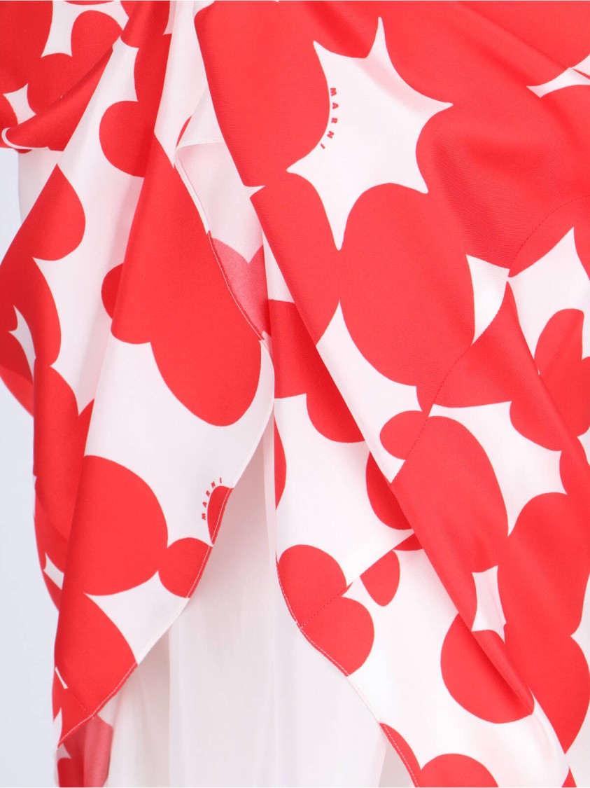 Marni Floral Print A-line Skirt With Belted Waist