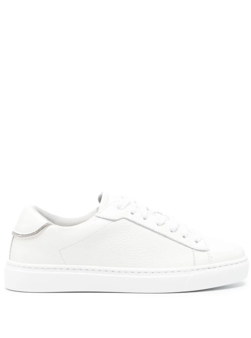 Fabiana Filippi Textured Leather Sneakers With Metallic Accents