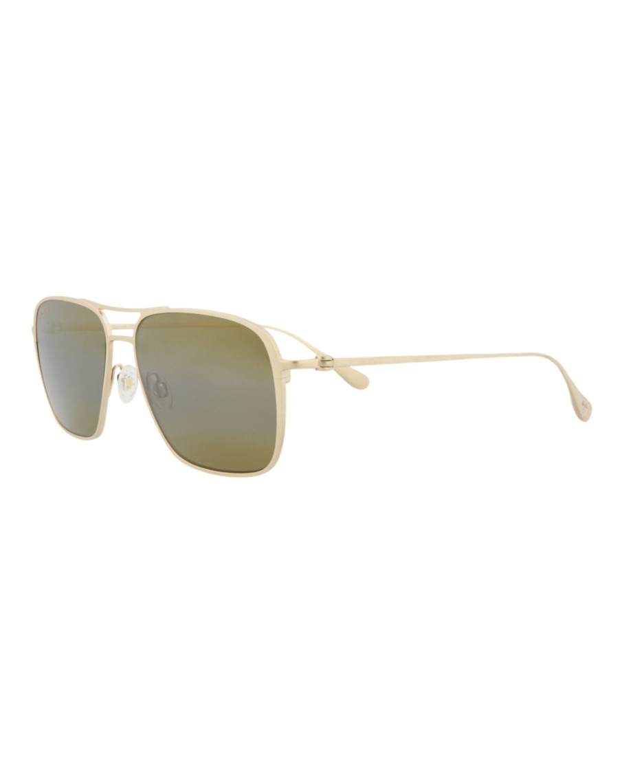 Maui Jim Aviator-frame Titanium Sunglasses In Neutral