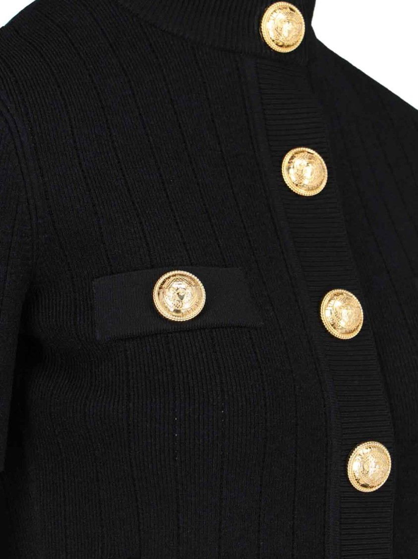 Shop Balmain Decorative Button Cardigan – Black