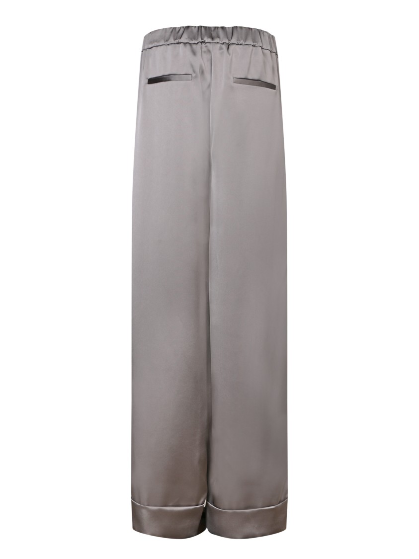 BLANCA VITA BLANCA VITA RELAXED-FIT GRAY TROUSERS WITH SATIN FINISH