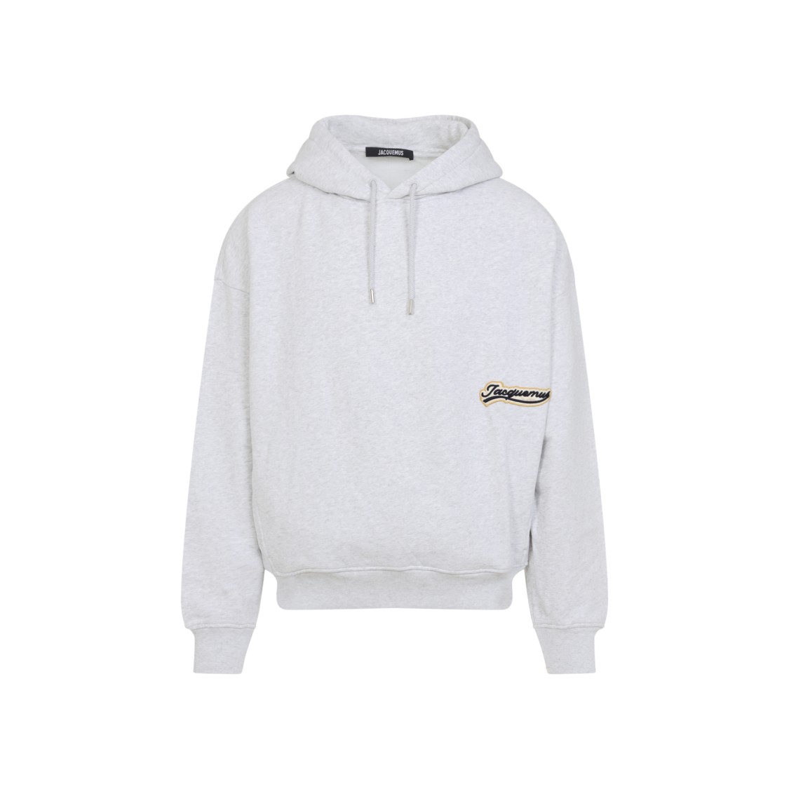 Jacquemus Men Grey Varsity Embroidery Hoodie In White