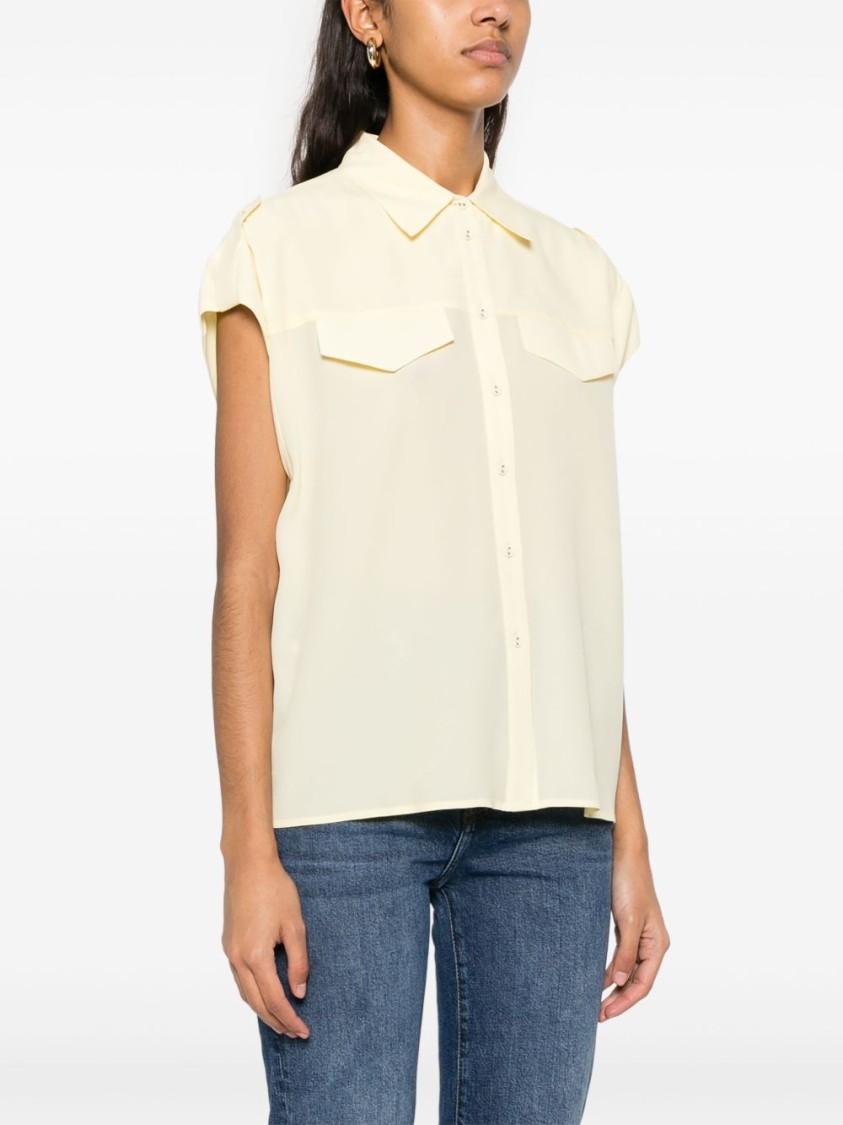 Shop Twinset Twin-set Relaxed-fit Short Sleeves Blouse In Yellow