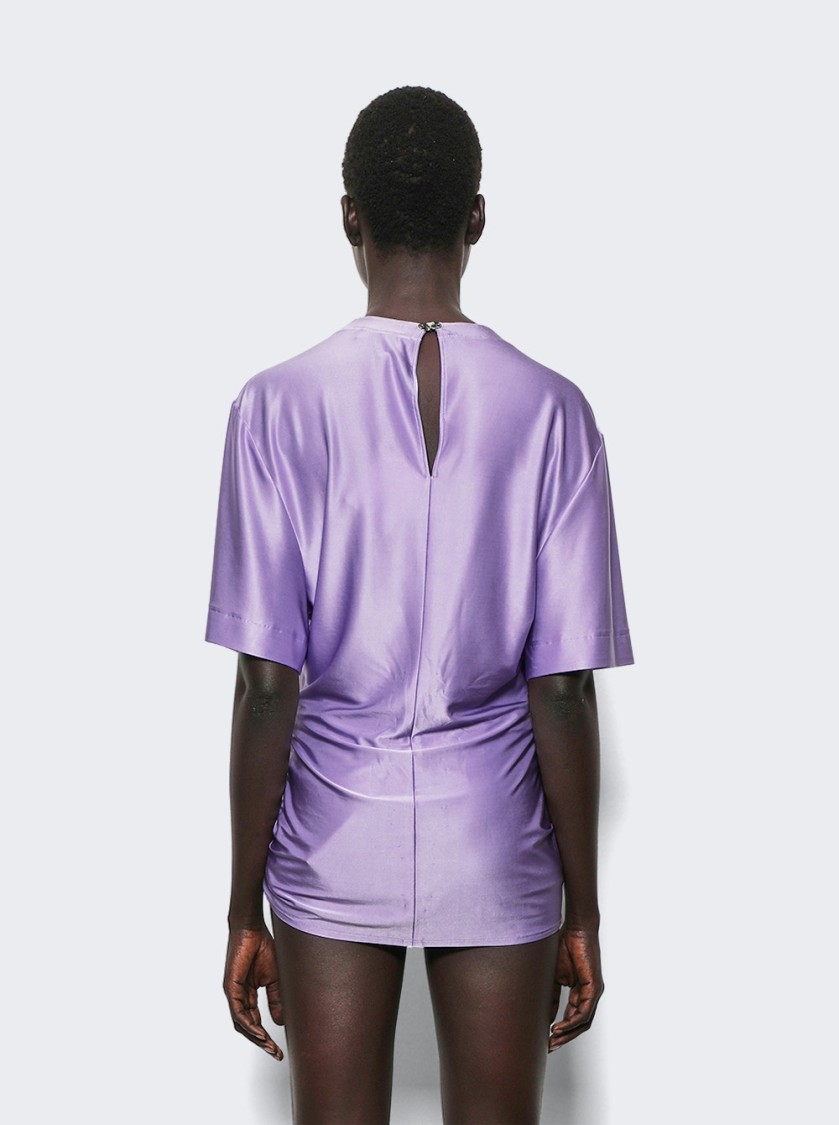 Rabanne Knotted Stretch-jersey T-shirt In Purple