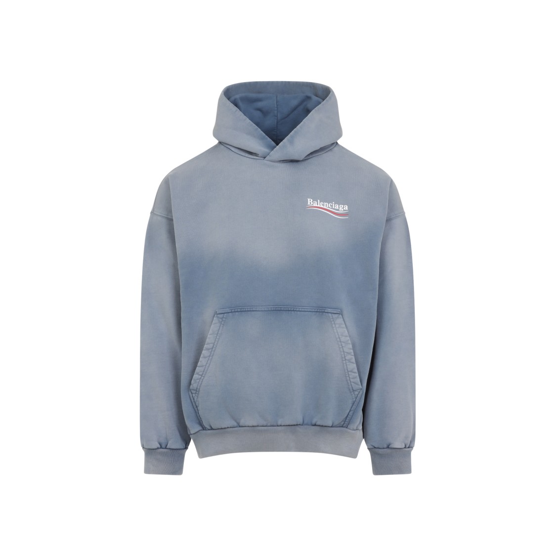 BALENCIAGA BALENCIAGA FADED BLUE COTTON MEDIUM FIT HOODIE