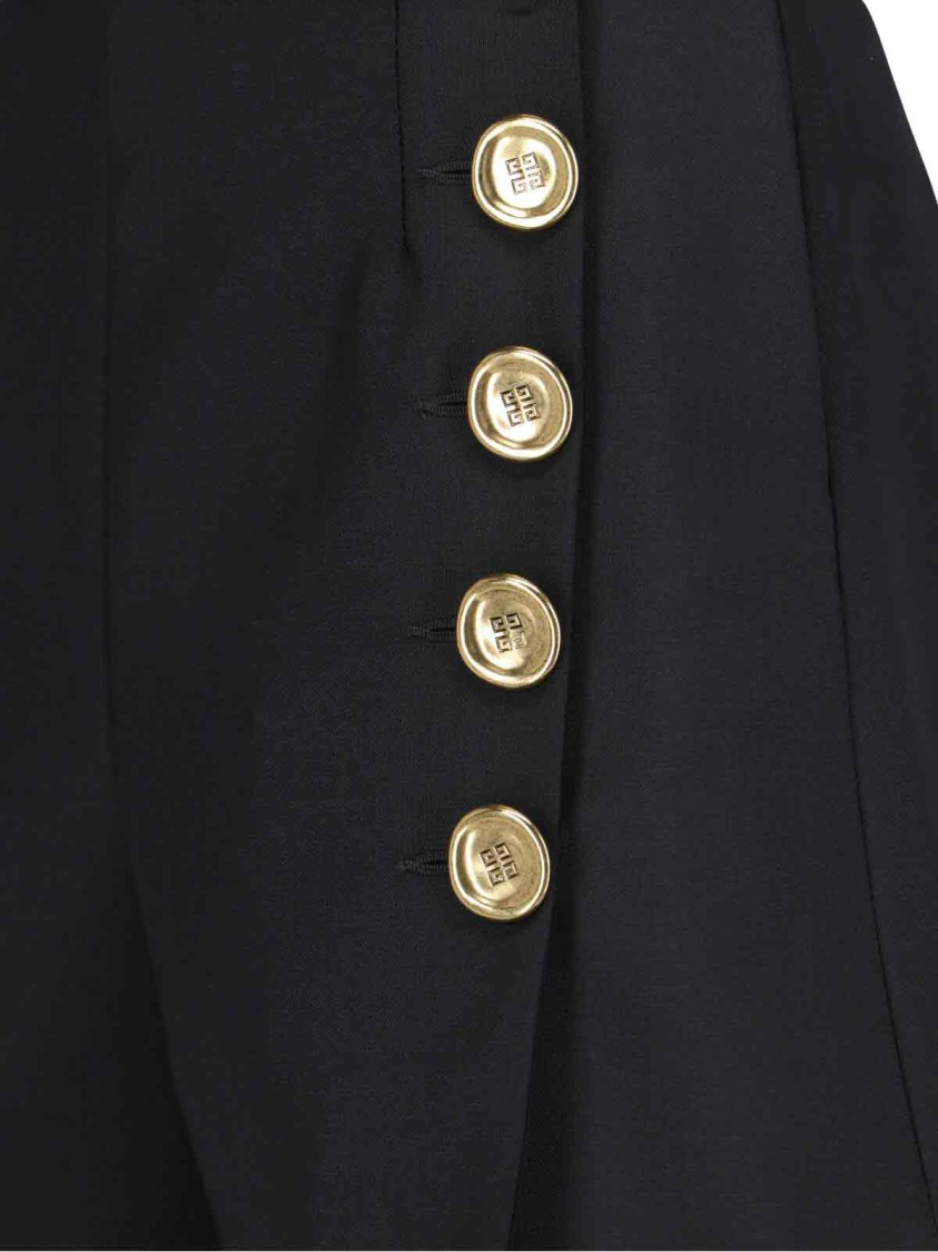 Givenchy Asymmetrical High-waisted Black Wool And Mohair Shorts