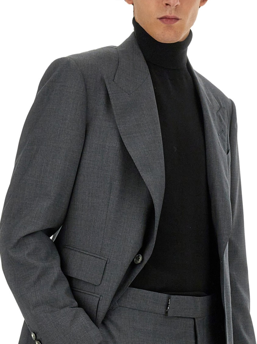 Tom Ford Shelton Fresco Stripe Wool Suit In Grey