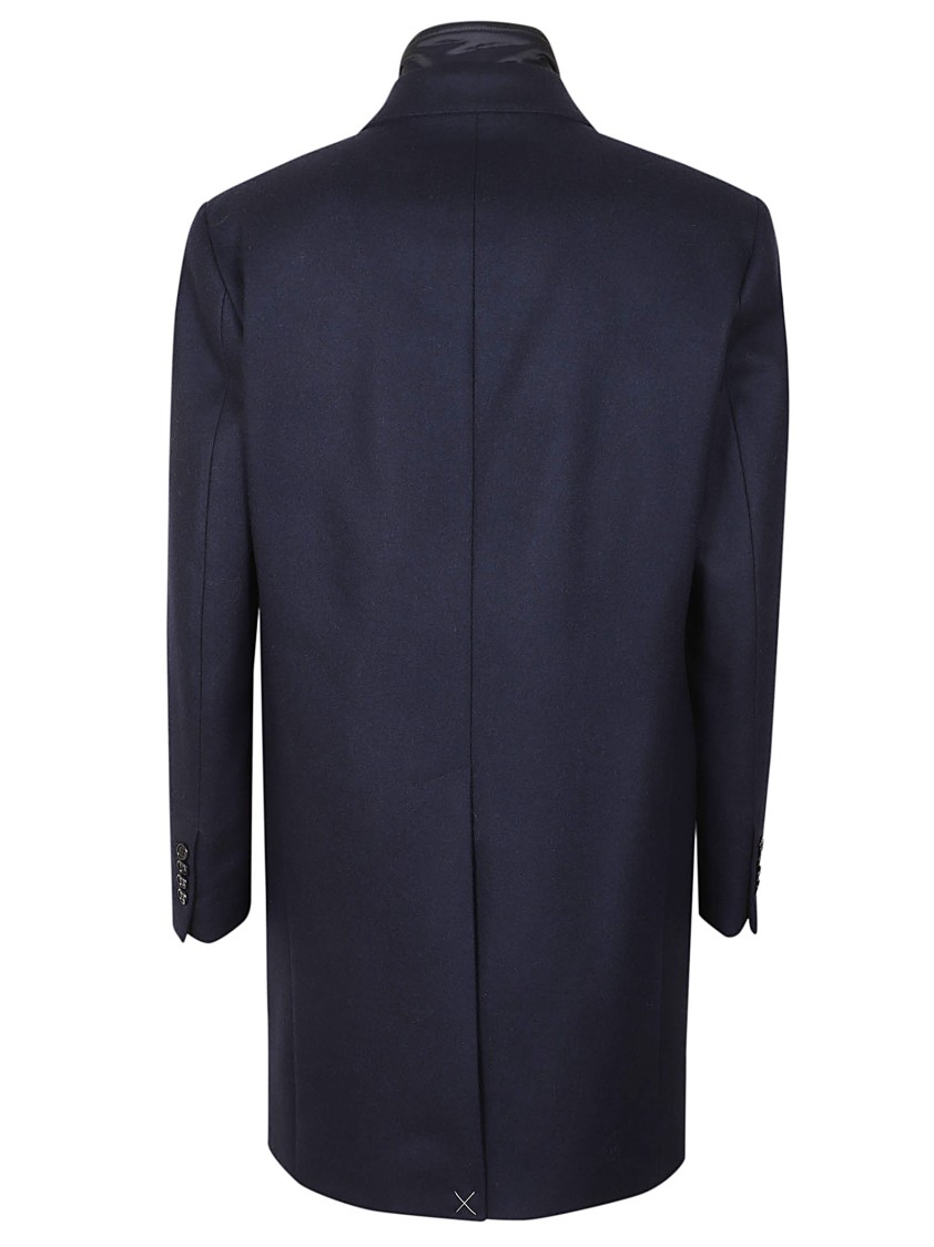 Fay Double-breasted Wool Coat With Detachable Lining In Black