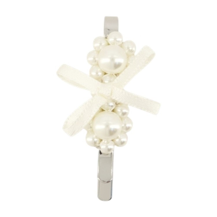 Simone Rocha Mini Flower Hair Clip - Pearl - White Hair