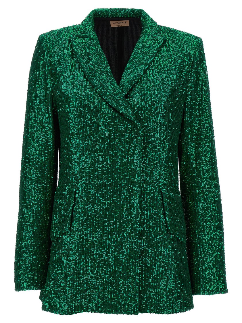 Le Twins 'como' Double-breasted Blazer In Black