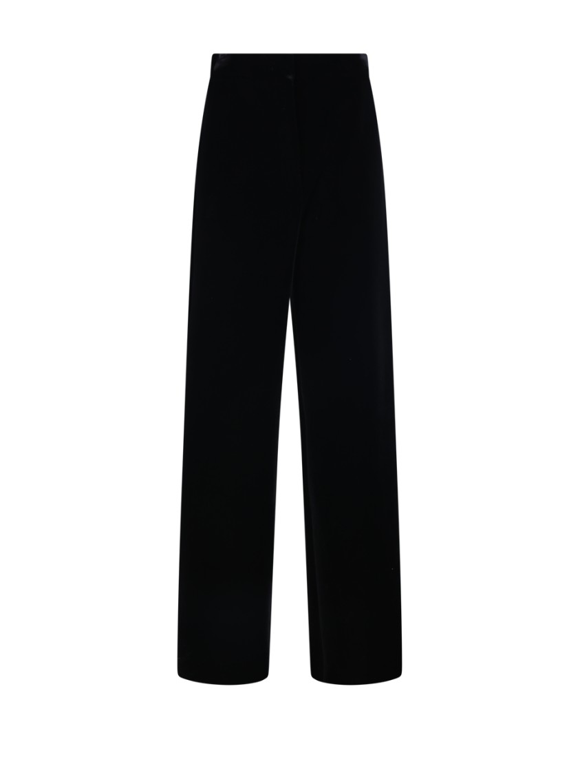 Max Mara Wide-leg Pants With Clean Waistband In Black