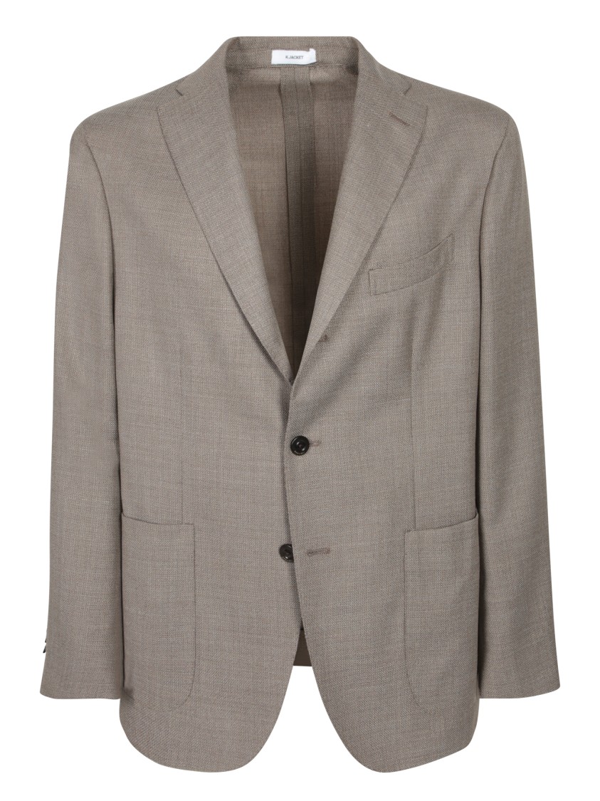 Boglioli Beige Hopsack Jacket In Gray