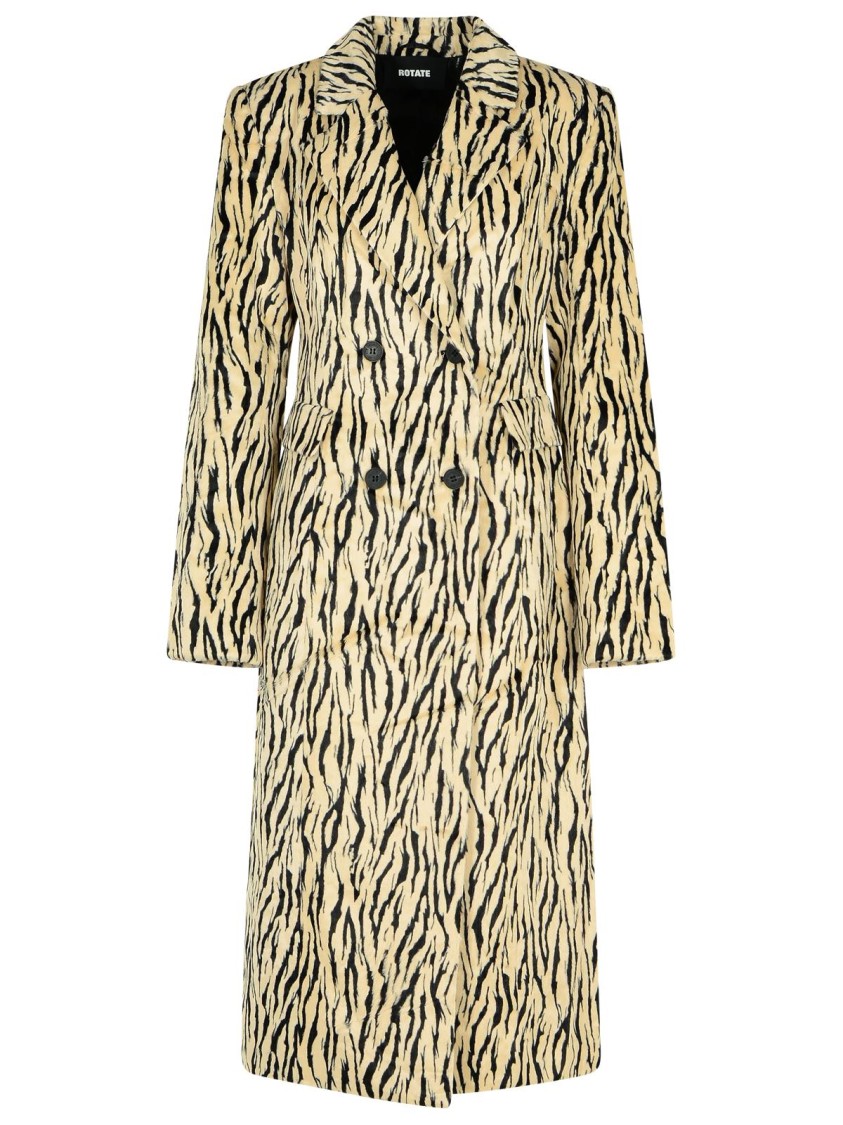 Rotate Birger Christensen Rotate Printed Faux Fur Coat In Gray