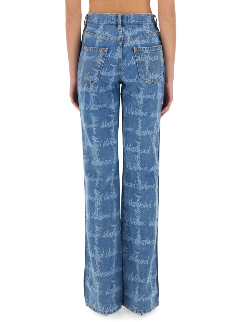 Vivienne Westwood Monogram P Ray Flared Jeans In Blue