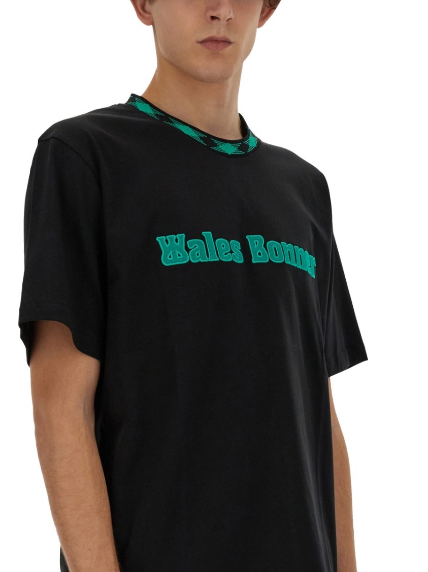 Shop Wales Bonner Classic Graphic Print Cotton T-shirt In Black