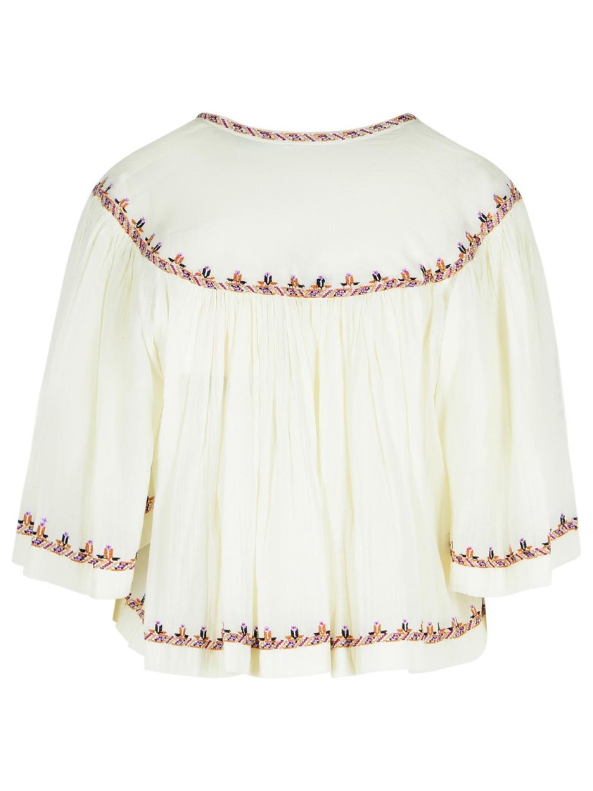 Shop Isabel Marant Étoile Felicity' Beige Cotton Blouse In White