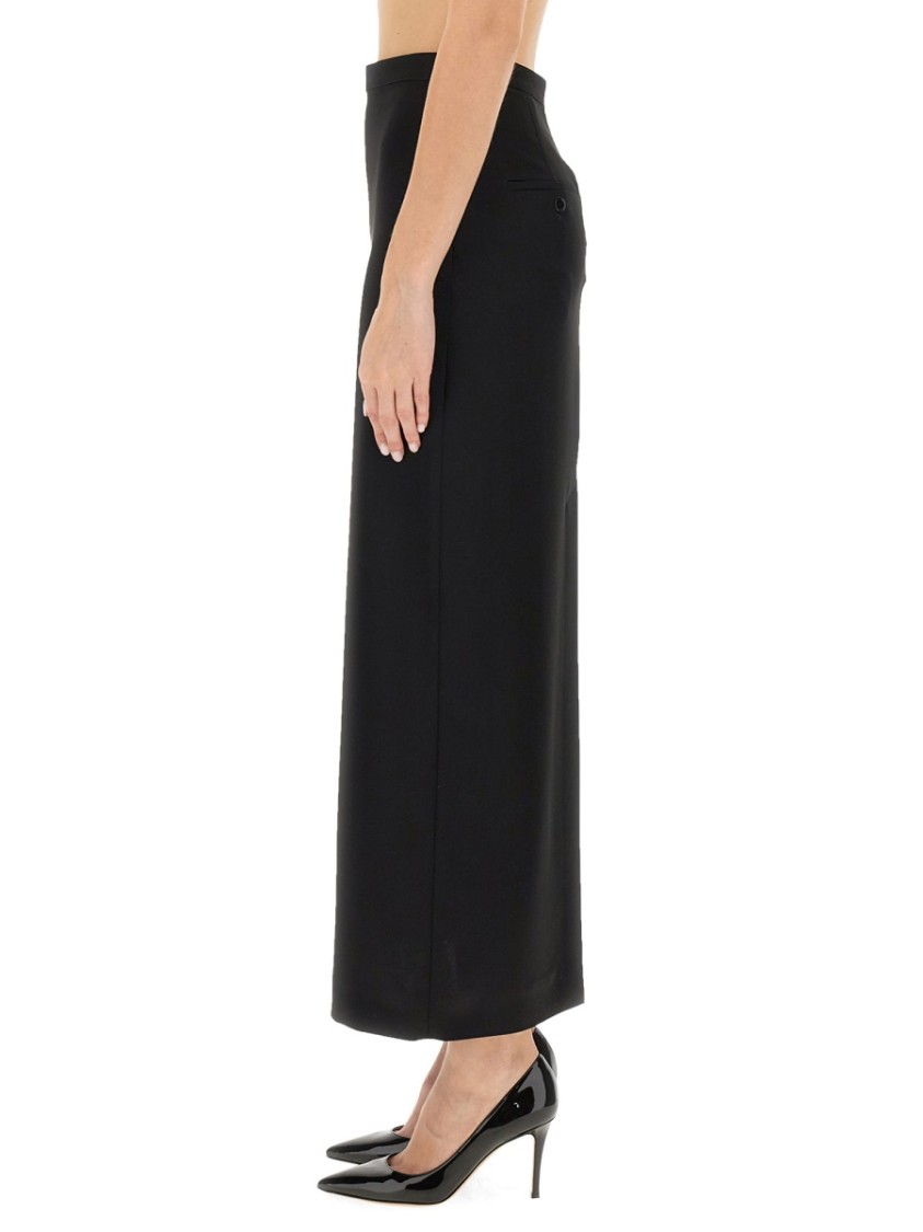 Lanvin Elegant Long Skirt With Subtle Back Slit In Black