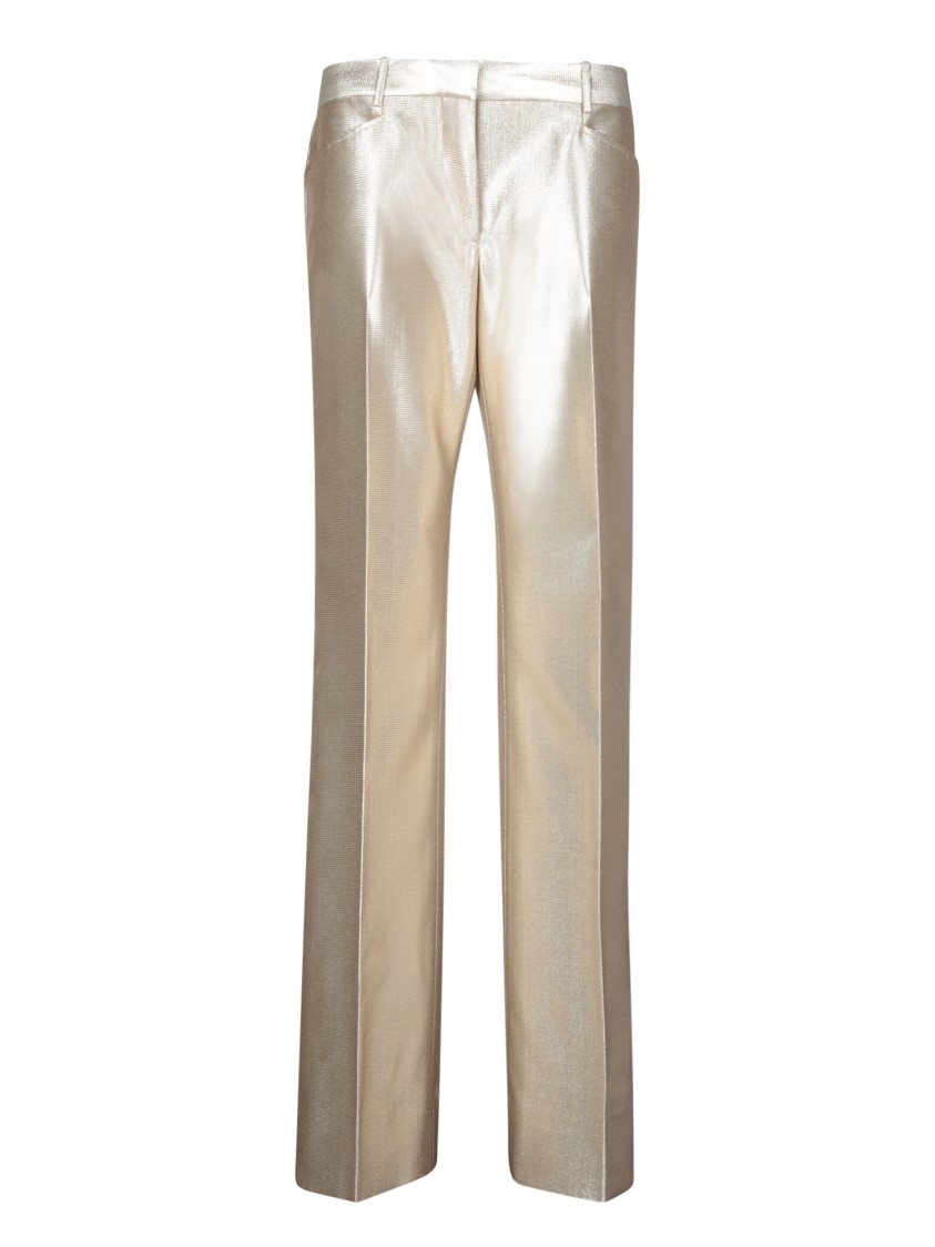Tom Ford Low-waist Metallic Trousers With Lurex Finish In Metallic