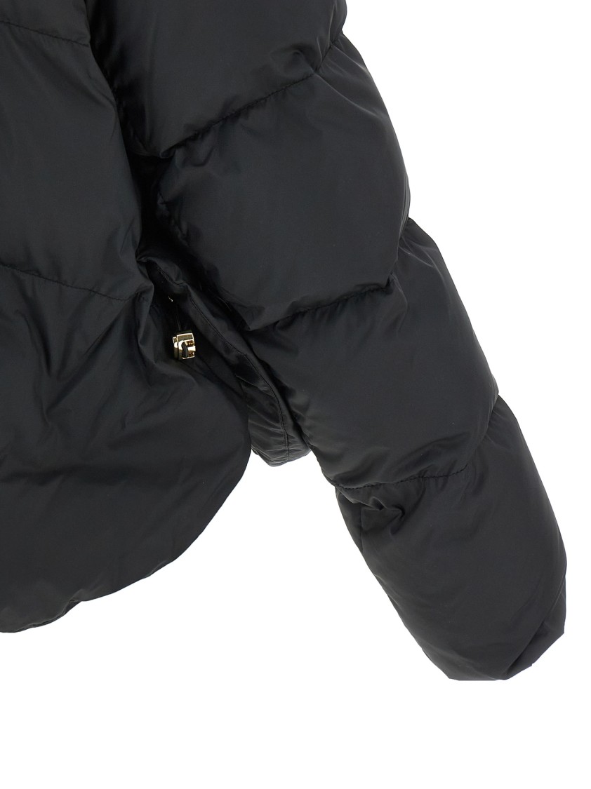Pinko Quilted High-neck Puffer Jacket In Black