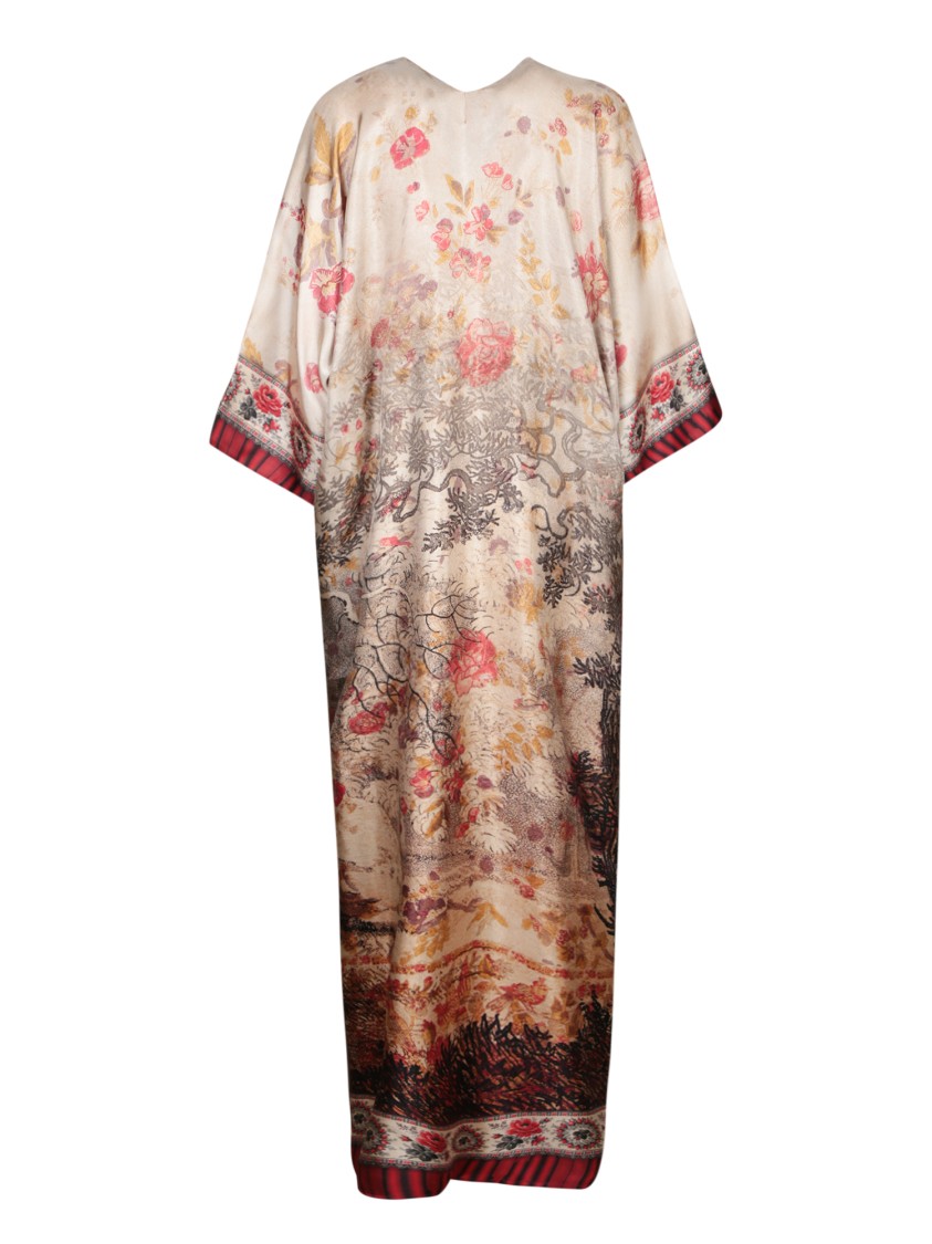 Pierre-louis Mascia Flowing Beige Dress With Deep V-neckline