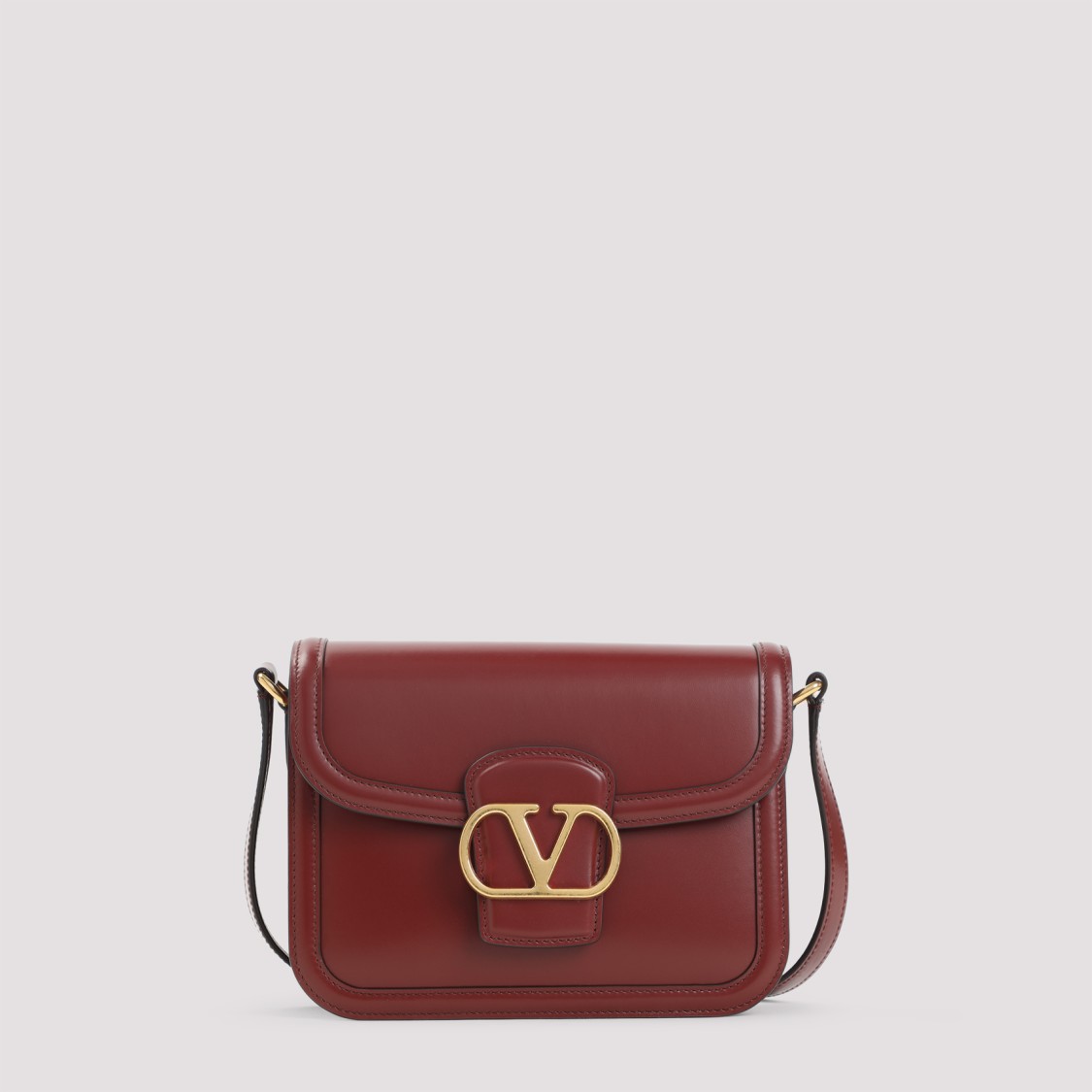 Valentino Garavani Brick Ruby Calf Leather 9to5 Small Shoulder Bag In Red