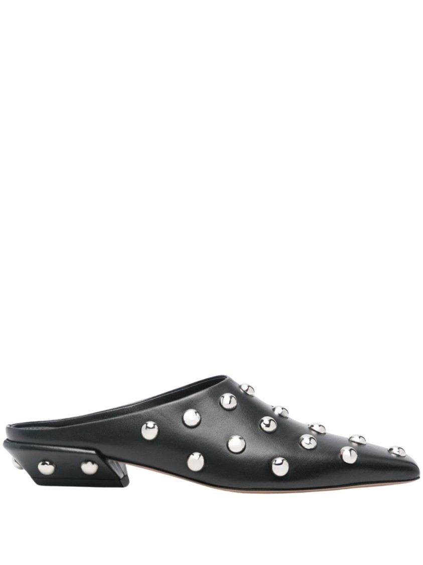 Paris Texas Studded Pointed Toe Mule In Black