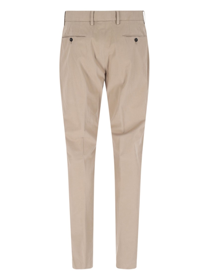 ZEGNA ZEGNA BEIGE COTTON CHINO PANTS WITH MEDIUM WAIST