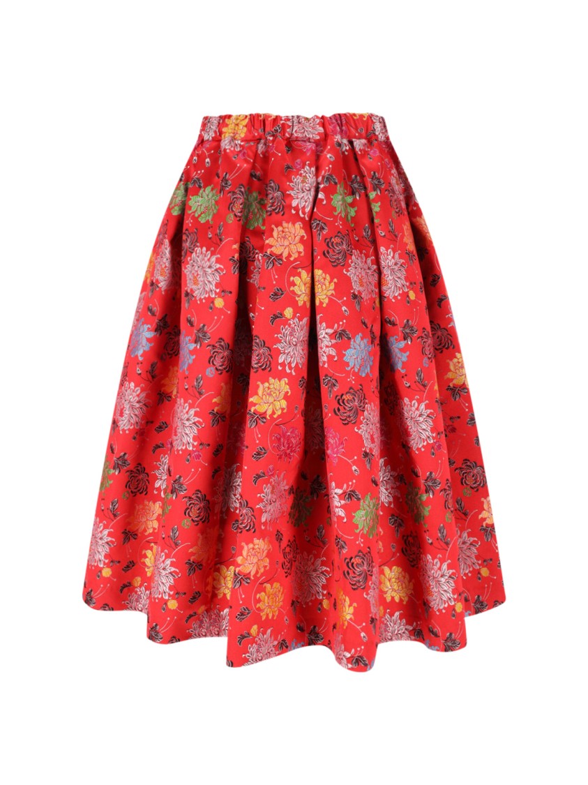 COMME DES GARÇONS COMME DES GARÇONS FLARED MIDI SKIRT – RED