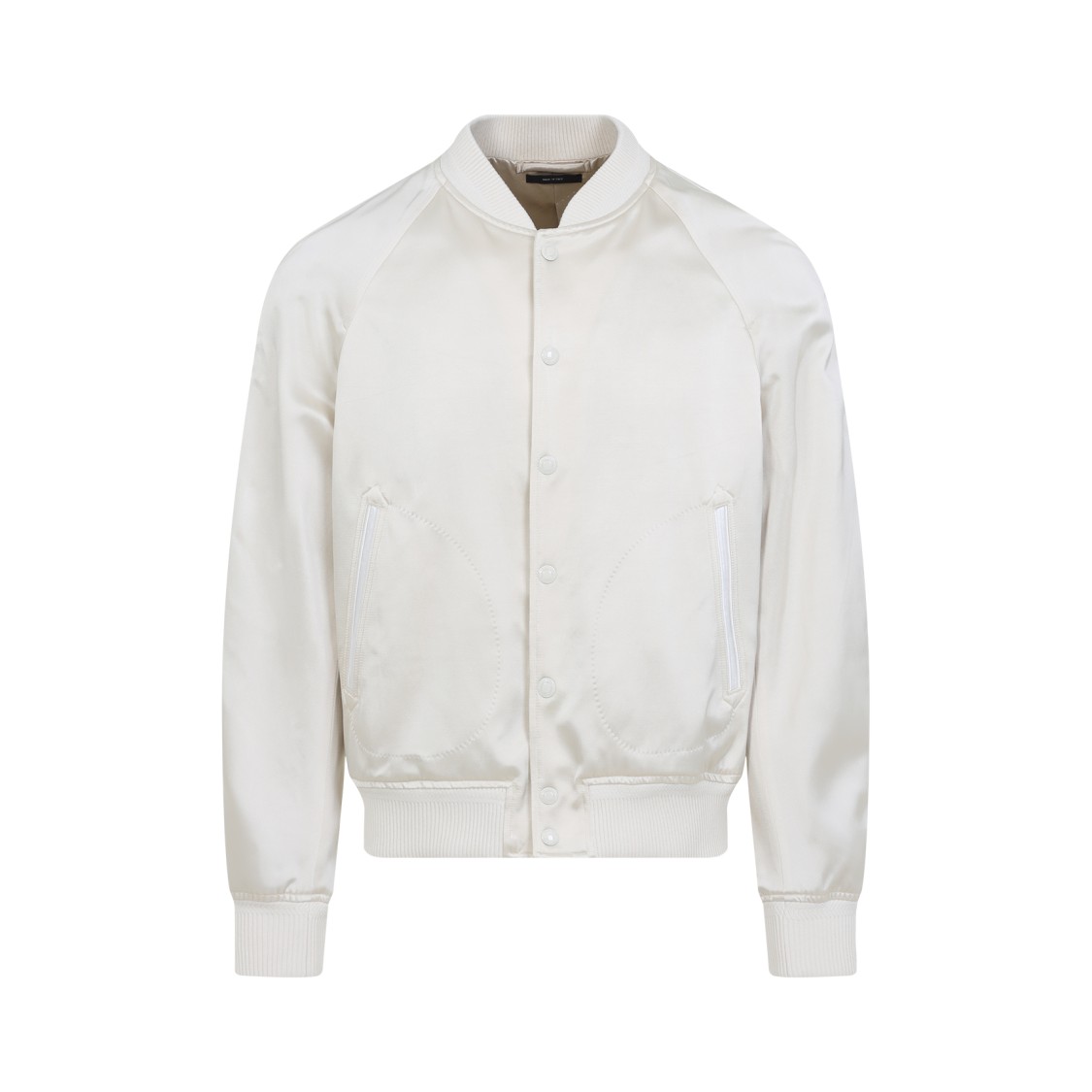 Shop Tom Ford White Viscose Bomber Jacket
