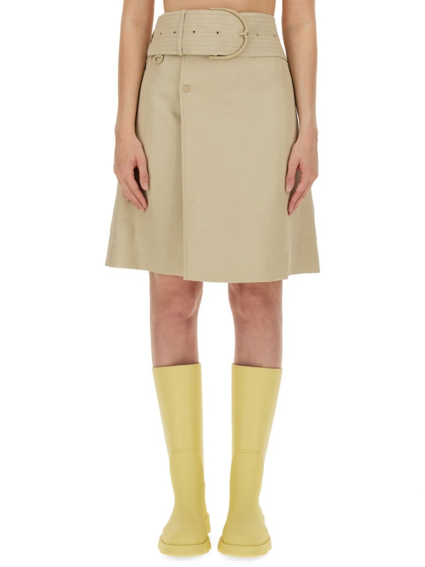 Burberry A-line Belted High-waisted Skirt In Neutrals