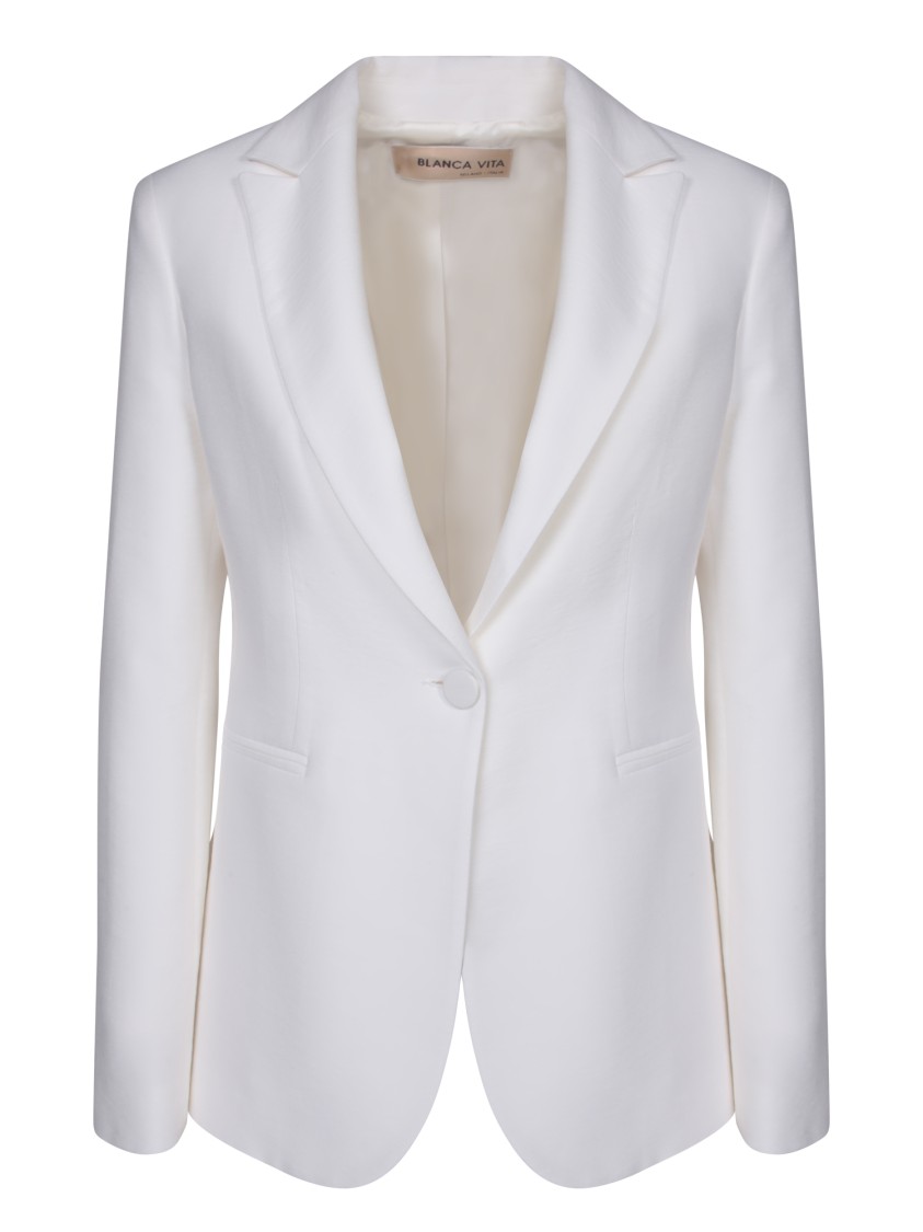 BLANCA VITA BLANCA VITA TAILORED HIGH-WAISTED JACKET IN VISCOSE TWILL