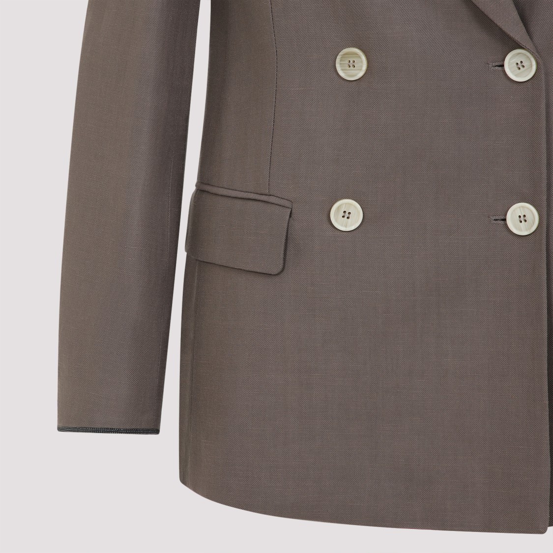 Brunello Cucinelli Tailleur Brown Viscose Jacket In Grey